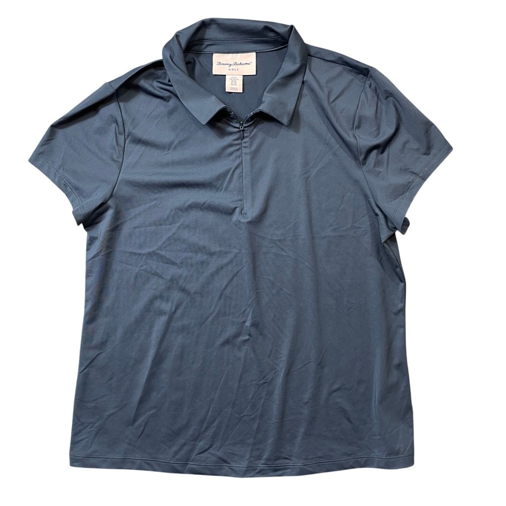 Tommy Bahama XL Women's Golf Polo 1/4 Zip Polyester Blend Slate Blue